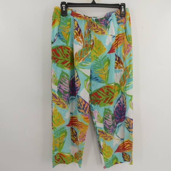 Jams World Women's Crop Pants Drawstring Hacienda Hawaii Beach Casual Beach - Picture 1 of 3